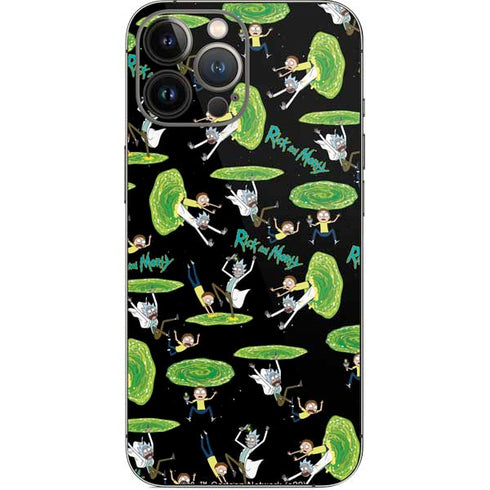 Adult Swim Rick and Morty Portal Pattern iPhone 13 Pro Max Skin